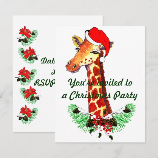 kerstGiraffe Kaart (Voorkant / Achterkant)