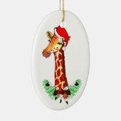 kerstGiraffe Keramisch Ornament (Rechts)