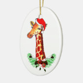 kerstGiraffe Keramisch Ornament (Links)
