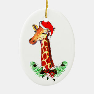 kerstGiraffe Keramisch Ornament