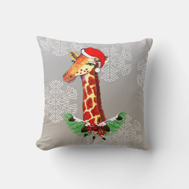 kerstGiraffe Kussen (Voorkant)