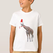 KerstGiraffe met Santa Hat T-shirt (Voorkant)