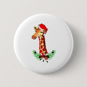 kerstGiraffe Ronde Button 5,7 Cm