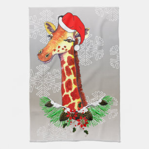 kerstGiraffe Theedoek