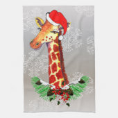 kerstGiraffe Theedoek (Verticaal)