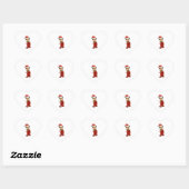 KerstGiraffe Waterverf Winter Hart Sticker (Vel)