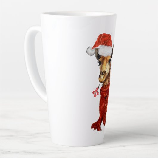 KerstGiraffe Waterverf Winter Latte Mok (Linkerhoek)