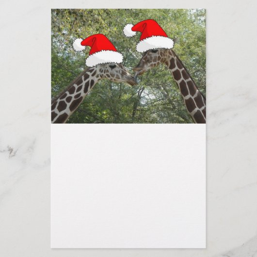 kerstGiraffes Briefpapier (Voorkant)