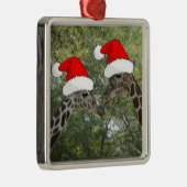 kerstGiraffes Metalen Ornament (Rechts)