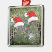 kerstGiraffes Metalen Ornament (Links)