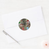 kerstGiraffes Ronde Sticker (Envelop)
