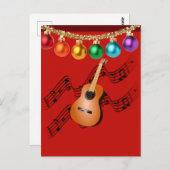 kerstgitaar briefkaart (Voorkant / Achterkant)