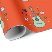kerstgitaar cadeaupapier (Rol Hoek)