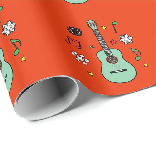 kerstgitaar cadeaupapier (Rol Hoek)