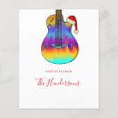 Kerstgitaar coole, kleurrijke begroting flyer (Achterkant)