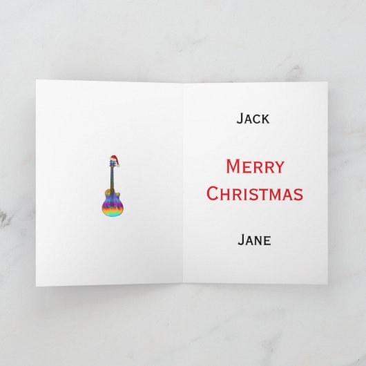 Kerstgitaar coole Psychedelic Kaart (Binnen)