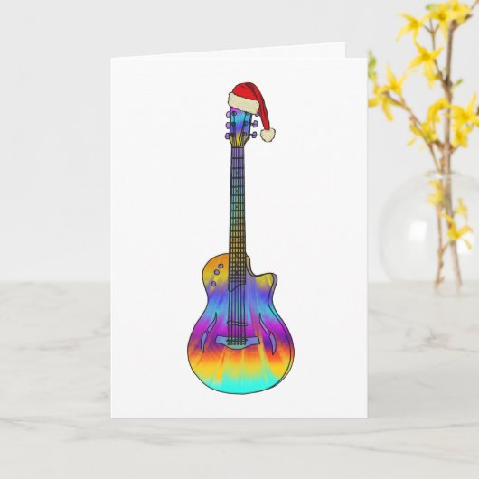 Kerstgitaar coole Psychedelic Kaart (Gele Bloem)
