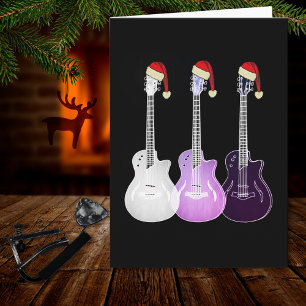 Kerstgitaar Elektrisch Roze Kaart