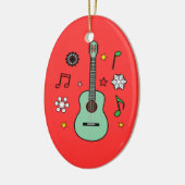 kerstgitaar keramisch ornament (Links)
