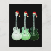 Kerstgitaar Santa green Feestdagenkaart (Voorkant)