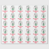 Kerstgitaarnaam  cadeaupapier (Vlak)