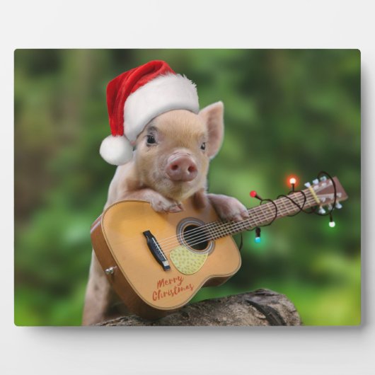 kerstgitaarvarken fotoplaat (Voorkant)