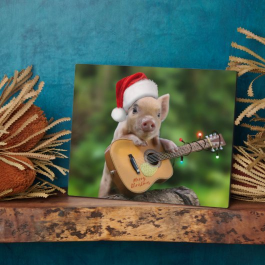 kerstgitaarvarken fotoplaat (Zijkant)