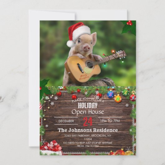 kerstgitaarvarken kaart (Voorkant)