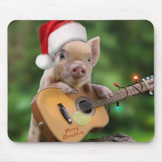 kerstgitaarvarken muismat (Voorkant)