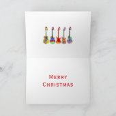 Kerstgitaren Merry and Bright Feestdagen Kaart (Binnen)