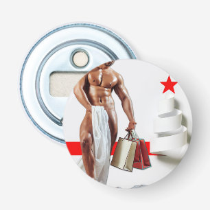 Kerstgladde cadeaus sexy roodster button flesopener