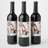 Kerstgladde cadeaus sexy roodster wijn etiket (Flessen)