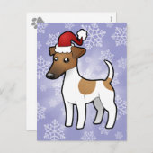 Kerstgladde Fox Terrier Feestdagenkaart (Voorkant / Achterkant)
