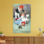 KerstgladnessIce Skating Kinder Collapse Canvas Afdruk (Insitu (Woonkamer))