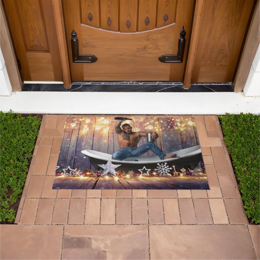 Kerstglady Joe Silver Gold sterren licht nat Deurmat (Buiten)