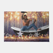 Kerstglady Joe Silver Gold sterren licht nat Deurmat (Voorkant)