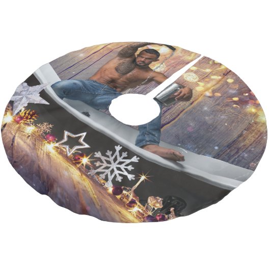 Kerstglady Joe Silver Gold sterren licht nat Kerstboom Rok (Gekanteld)