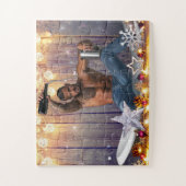 Kerstglady Joe Silver Gold sterren licht nat Legpuzzel (Verticaal)