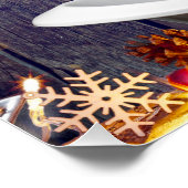 Kerstglady Joe Silver Gold sterren licht nat Perfect Poster (Hoek)