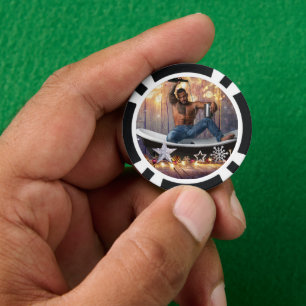 Kerstglady Joe Silver Gold sterren licht nat Poker Chips