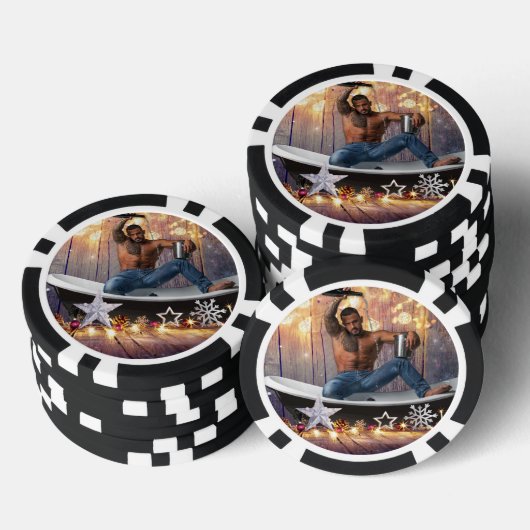 Kerstglady Joe Silver Gold sterren licht nat Poker Chips (Opstapeling)