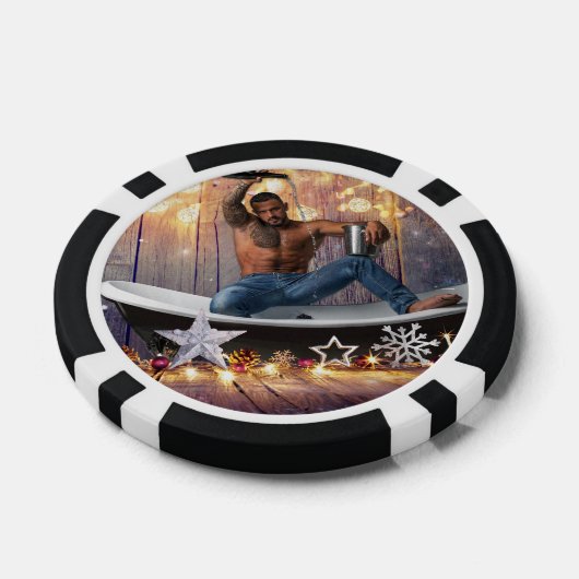 Kerstglady Joe Silver Gold sterren licht nat Poker Chips (Enkel)