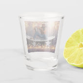 Kerstglady Joe Silver Gold sterren licht nat Shot Glas (Achterkant)