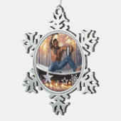 Kerstglady Joe Silver Gold sterren licht nat Tin Sneeuwvlok Ornament (Rechts)