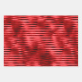 Kerstglam Gingerbrood Patroon Red Gold Foil Inpakpapier Vel (Voorkant 3)