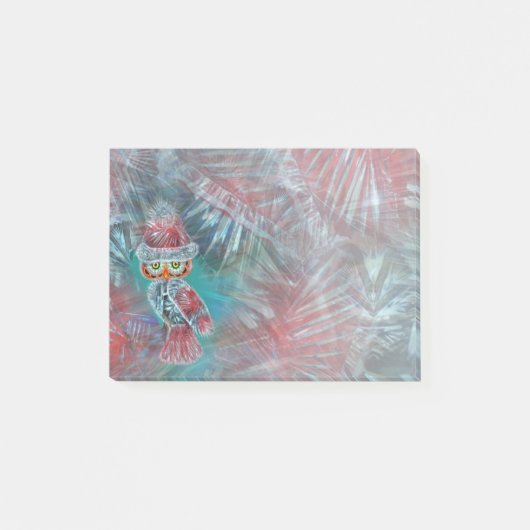 Kerstglamour Mode Santa Owl Post-it® Notes (Voorkant)