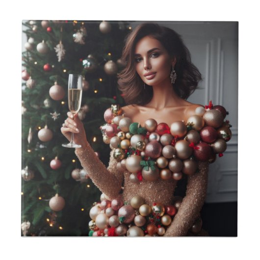 kerstglamour tegeltje (Voorkant)