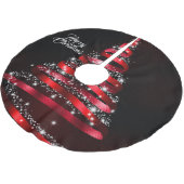 Kerstglanzende rode lintboom Sparkle Black Kerstboom Rok (Gekanteld)