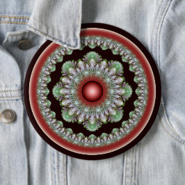 kerstglanzende versiering ronde button 6,0 cm