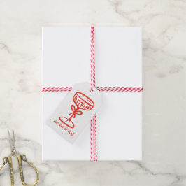 Kerstglas Champagne Glas Kerstmis Cadeaulabel